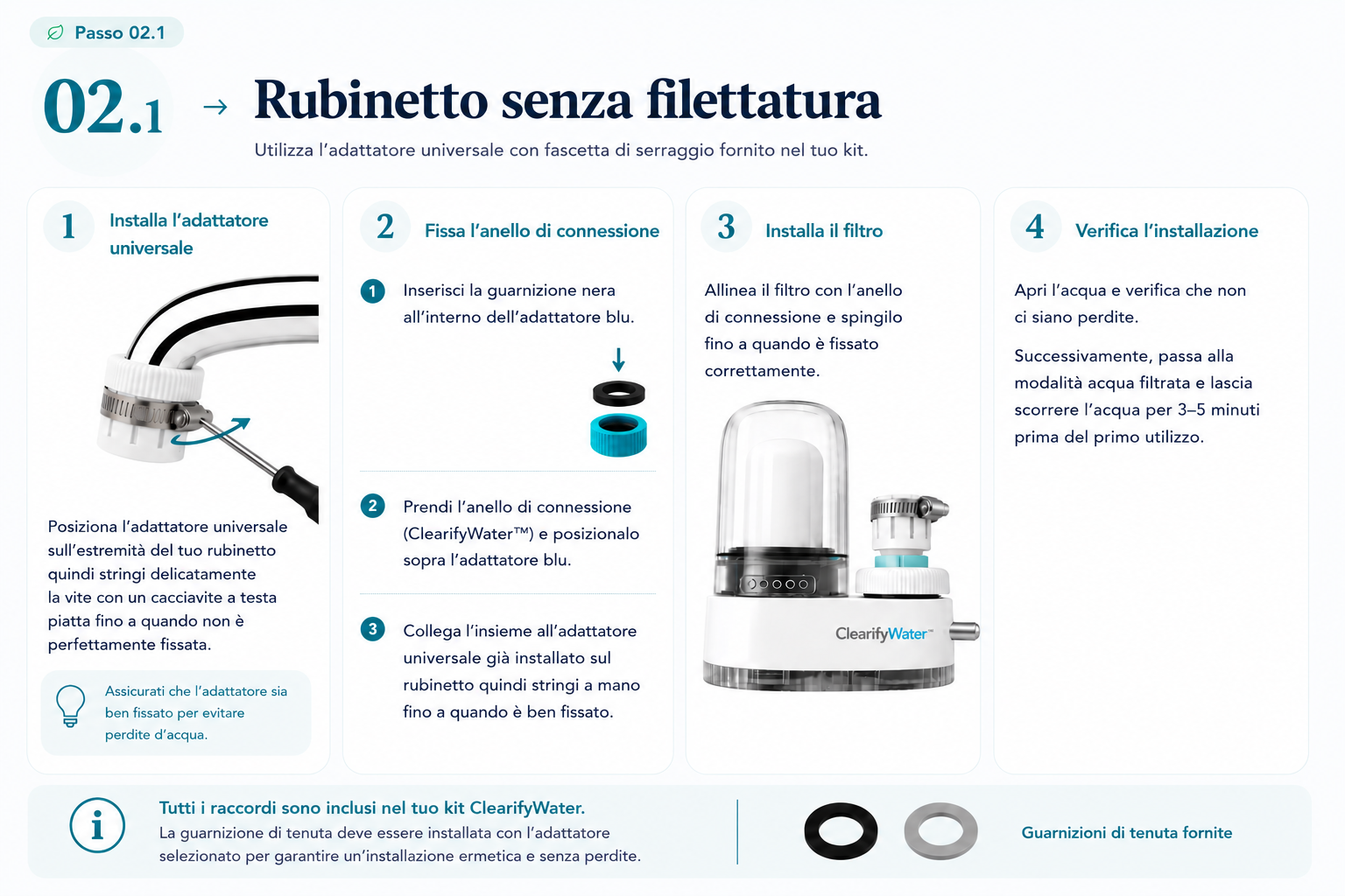 Étape 02.1 — Robinet sans filetage